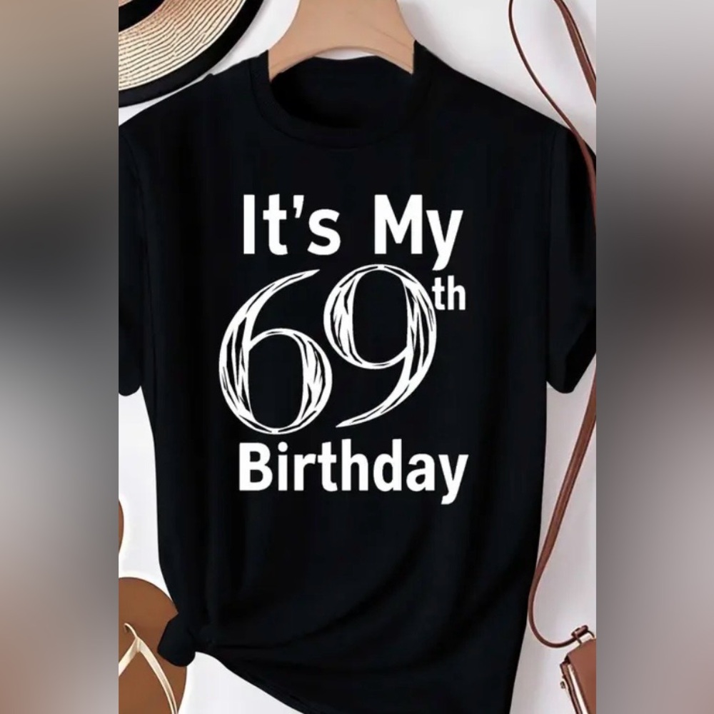 Black Graphic T-Shirt with White Print